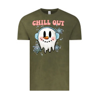 Vintage Olive chill out christmas snowman Vintage Tee - MaliasSmallBusiness