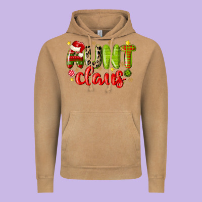 Aunt Claus Vintage Hoodie Designed By Maliassmallbusiness