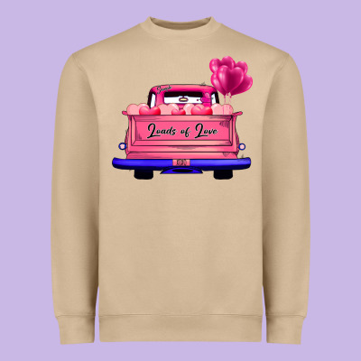 Loads Of Love Valentine's Day Truck Heavyweight Sweatshirt Designed By Bettercallsaul