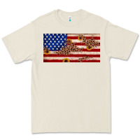 Bone American flag leopard sunflower Premium Tee - JahusDesignShop