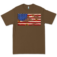 Cacao American flag leopard sunflower Premium Tee - JahusDesignShop