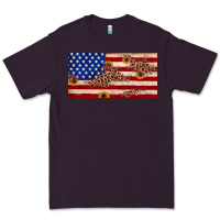 Plum American flag leopard sunflower Premium Tee - JahusDesignShop
