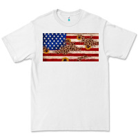 White American flag leopard sunflower Premium Tee - JahusDesignShop