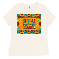 Bone small business mama leopard turquoise aztec serape cowhide sunflowers Ladies Tee - Artiststas