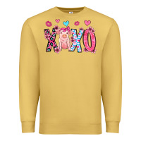 Antique Gold xoxo pig olivia Premium Sweatshirt - OliviaCreatesArt