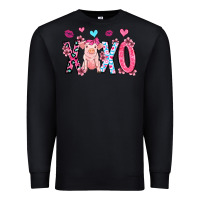 Black xoxo pig olivia Premium Sweatshirt - OliviaCreatesArt