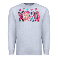 Heather Grey xoxo pig olivia Premium Sweatshirt - OliviaCreatesArt