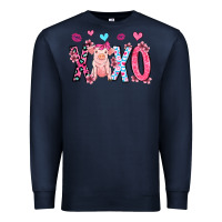 Navy xoxo pig olivia Premium Sweatshirt - OliviaCreatesArt