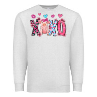 Oatmeal Heather xoxo pig olivia Premium Sweatshirt - OliviaCreatesArt