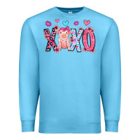 Ocean Blue xoxo pig olivia Premium Sweatshirt - OliviaCreatesArt