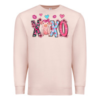 Pale Pink xoxo pig olivia Premium Sweatshirt - OliviaCreatesArt