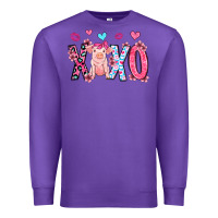 Purple xoxo pig olivia Premium Sweatshirt - OliviaCreatesArt