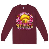 Burgundy strike out cancer softball Long Sleeve Tee - Artiststas