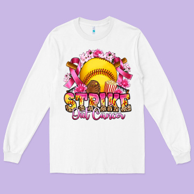 Strike Out Cancer Softball Long Sleeve Tee Designed By Artiststas