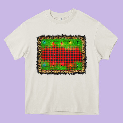 Christmas Lights Background Heavy Core Tee Designed By Adodesignshop