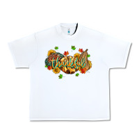 White thankful pumpkins Urban Heavy Tee - MaliasSmallBusiness