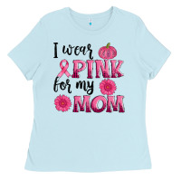 Baby Blue i wear pink for my mom sunlower and pumpkin Ladies Tee - AdoDesignShop