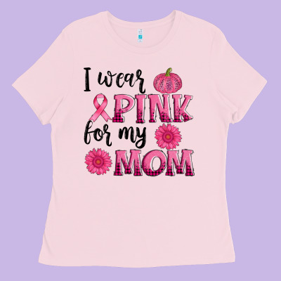 I Wear Pink For My Mom Sunlower And Pumpkin Ladies Tee Designed By Adodesignshop