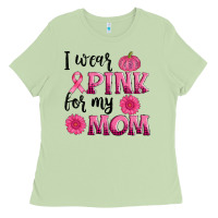 Matcha i wear pink for my mom sunlower and pumpkin Ladies Tee - AdoDesignShop