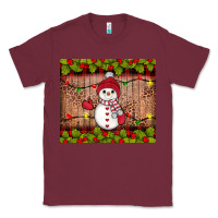 Burgundy snowman Christmas Classic Tee - JahusDesignShop