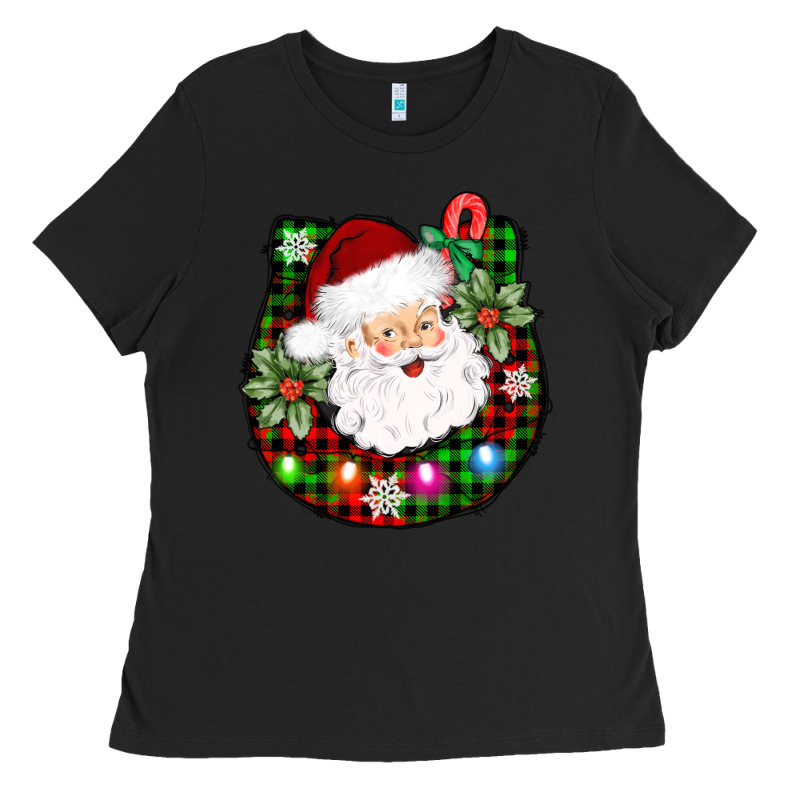 Horseshoe Santa Ladies Tee by AdoDesignShop | Teevron