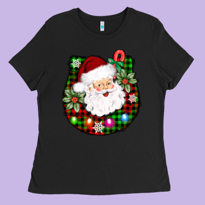 Horseshoe Santa Ladies Tee Designed By Adodesignshop