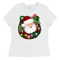 White horseshoe santa Ladies Tee - AdoDesignShop