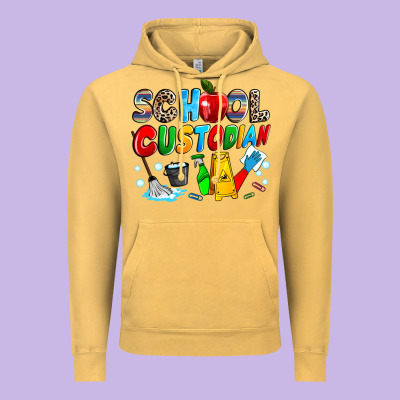 School Custodian Vintage Hoodie Designed By Nancycooperartshop