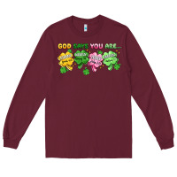 Burgundy st. patrick's day god says you are Long Sleeve Tee - Artiststas