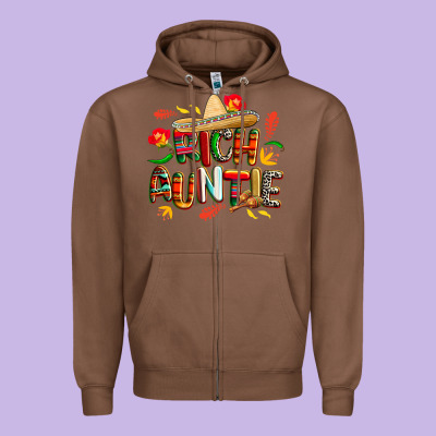 Cinco De Mayo Rich Auntie Zipper Hoodie Designed By Cowgirlartshop