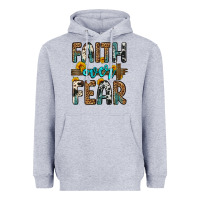 Heather Grey faith over fear Heavyweight Hoodie - OliviaCreatesArt