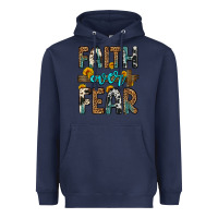 Navy faith over fear Heavyweight Hoodie - OliviaCreatesArt