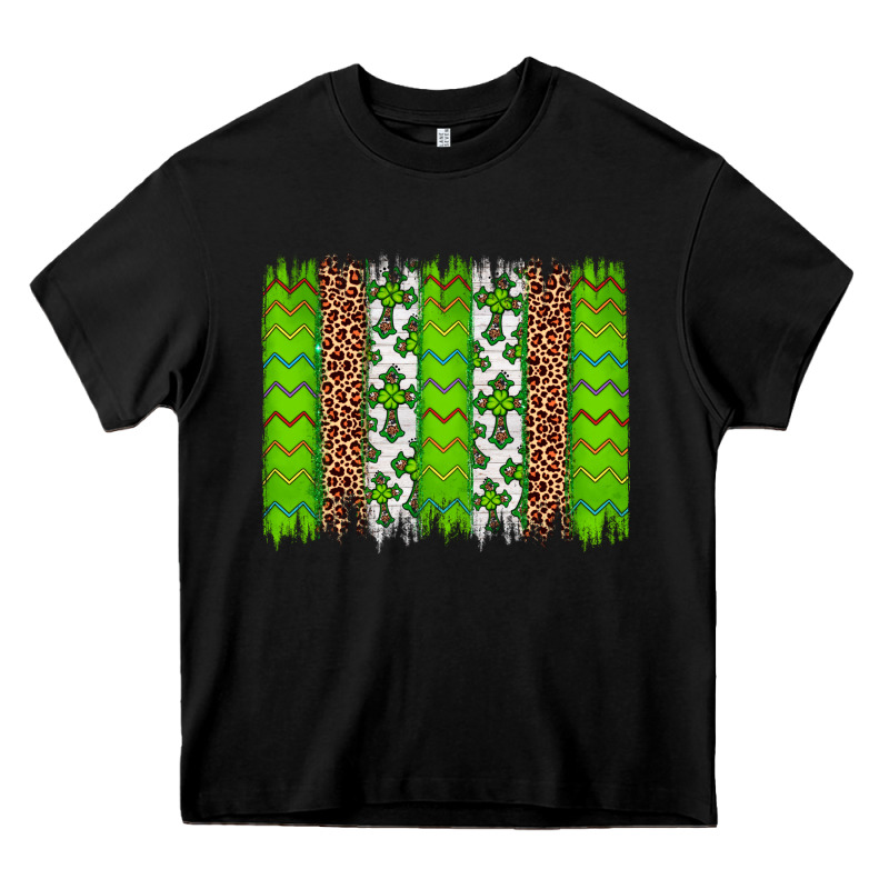 Western St. Patrick's Shamrock Cross Leopard Brushstroke Heavy Core Tee by Artiststas | Teevron
