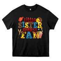 Black little sister biggest fan softball Heavy Core Tee - AdoDesignShop