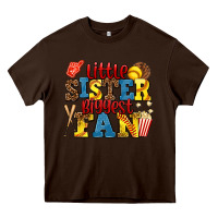 Chocolate Brown little sister biggest fan softball Heavy Core Tee - AdoDesignShop