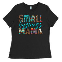 Black small business mama leopard turquoise aztec serape cowhide Ladies Tee - Artiststas