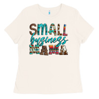 Bone small business mama leopard turquoise aztec serape cowhide Ladies Tee - Artiststas