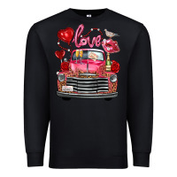 Black Western Valentines Day Truck Love Bird Letter Premium Sweatshirt - FaDigitalArtStudio