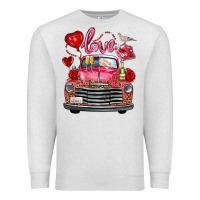 Oatmeal Heather Western Valentines Day Truck Love Bird Letter Premium Sweatshirt - FaDigitalArtStudio