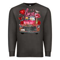 Smoke Western Valentines Day Truck Love Bird Letter Premium Sweatshirt - FaDigitalArtStudio