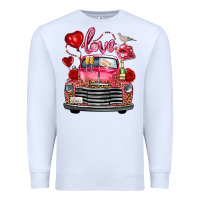 White Western Valentines Day Truck Love Bird Letter Premium Sweatshirt - FaDigitalArtStudio