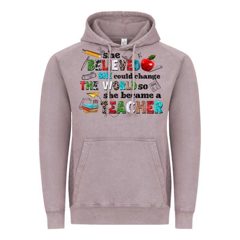 She Believed She Could Change The World So She Bec Vintage Hoodie by NancyCooperArtShop | Teevron