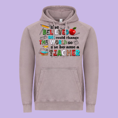 She Believed She Could Change The World So She Bec Vintage Hoodie Designed By Nancycooperartshop