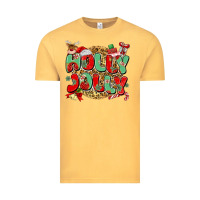 Vintage Mustard holly jolly christmas Vintage Tee - MaliasSmallBusiness