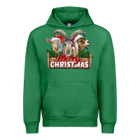 Emerald Merry Christmas Goats Urban Hoodie - LillyAllenDesigns