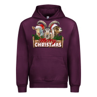 Mauve Wine Merry Christmas Goats Urban Hoodie - LillyAllenDesigns