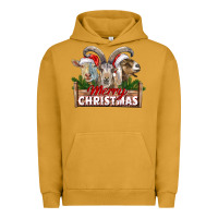 Pigment Peanut Butter Merry Christmas Goats Urban Hoodie - LillyAllenDesigns