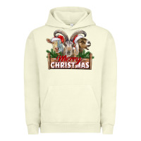 Pigment Pistachio Merry Christmas Goats Urban Hoodie - LillyAllenDesigns
