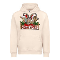 Sandshell Merry Christmas Goats Urban Hoodie - LillyAllenDesigns