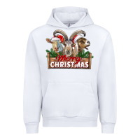 White Merry Christmas Goats Urban Hoodie - LillyAllenDesigns
